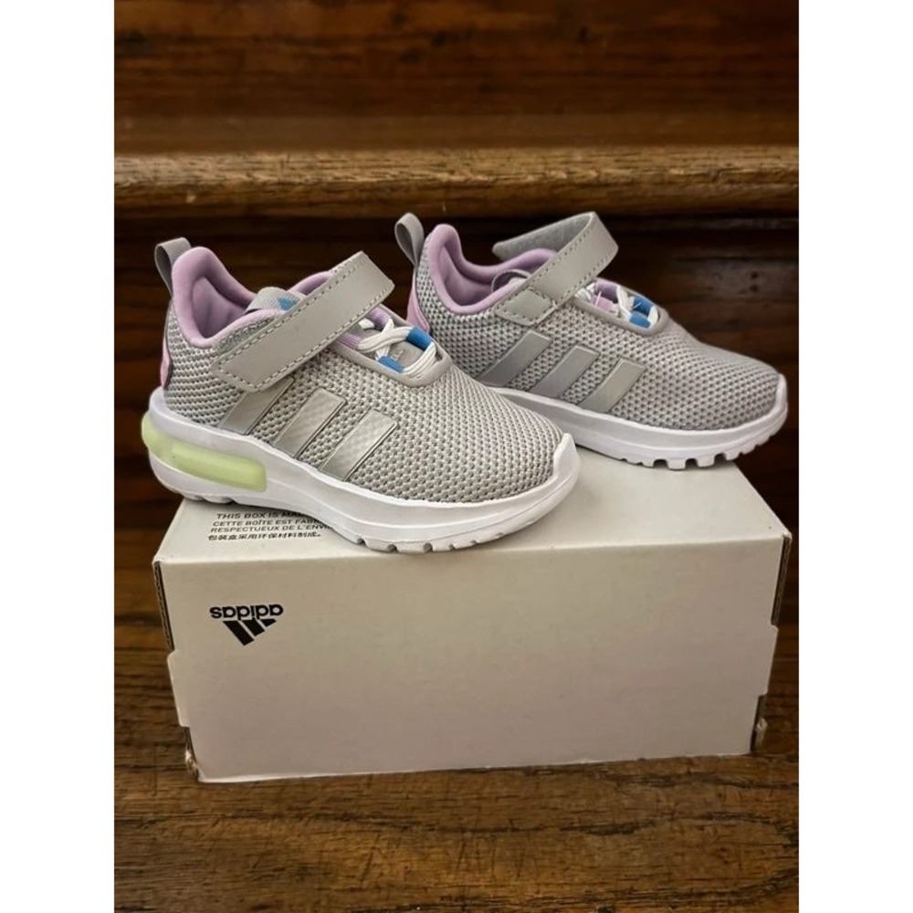 Adidas Racer TR23 EL I Toddler Shoes Grey Purple Running Sneakers ID5959 Size 5K